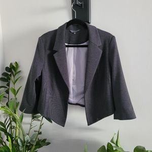 SIZE 16 Grey Heather Additionelle cropped blazer